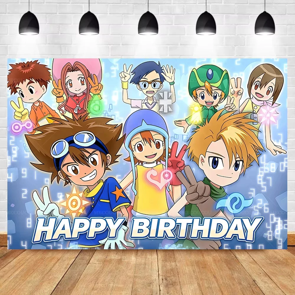 Monster Adventure Birthday Backdrop Background Cyber Creature Transform Light Badge Glow Kids Teens Gamer Hd Balloon Cake Banner