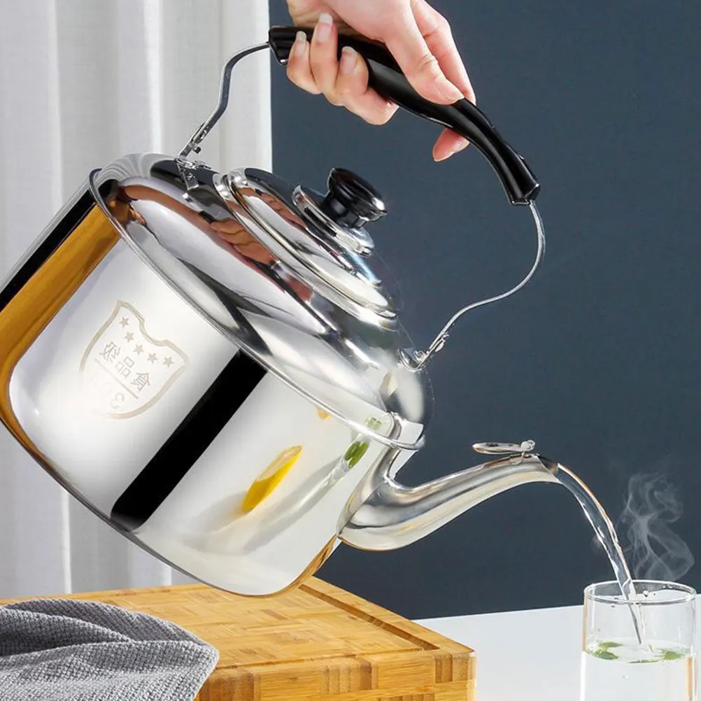 4/5/6L Tea Kettle Stovetop Whistling Teapot Stove Top Whistling Tea Kettle Stainless Steel Teapot Large Capacity Tea Kettle Pot