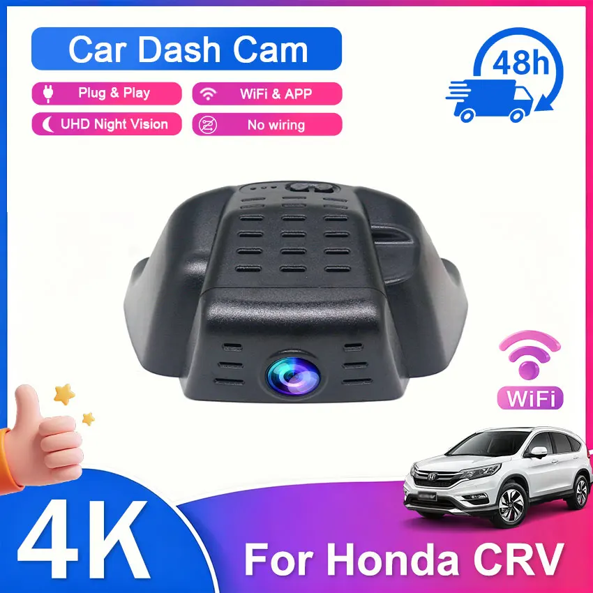 4K HD 2160P Plug and play Wifi Car DVR Video Recorder Dash Cam Camera for Honda CR-V CRV Hybrid 6th Gen 2023-2026 APP Control