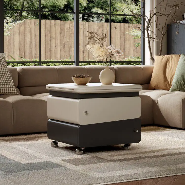 Luxury Creative Lifting Folding Rotating Home Small Cart Side Table Italian Minimalist Movable Coffee Table Designer for Sale