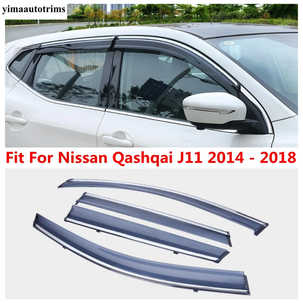 

For Nissan Qashqai J11 2014 - 2018 Car Styling Window Visor Wind Rain Sun Smoke Guard Deflector Vent Shade Shelter Accessories