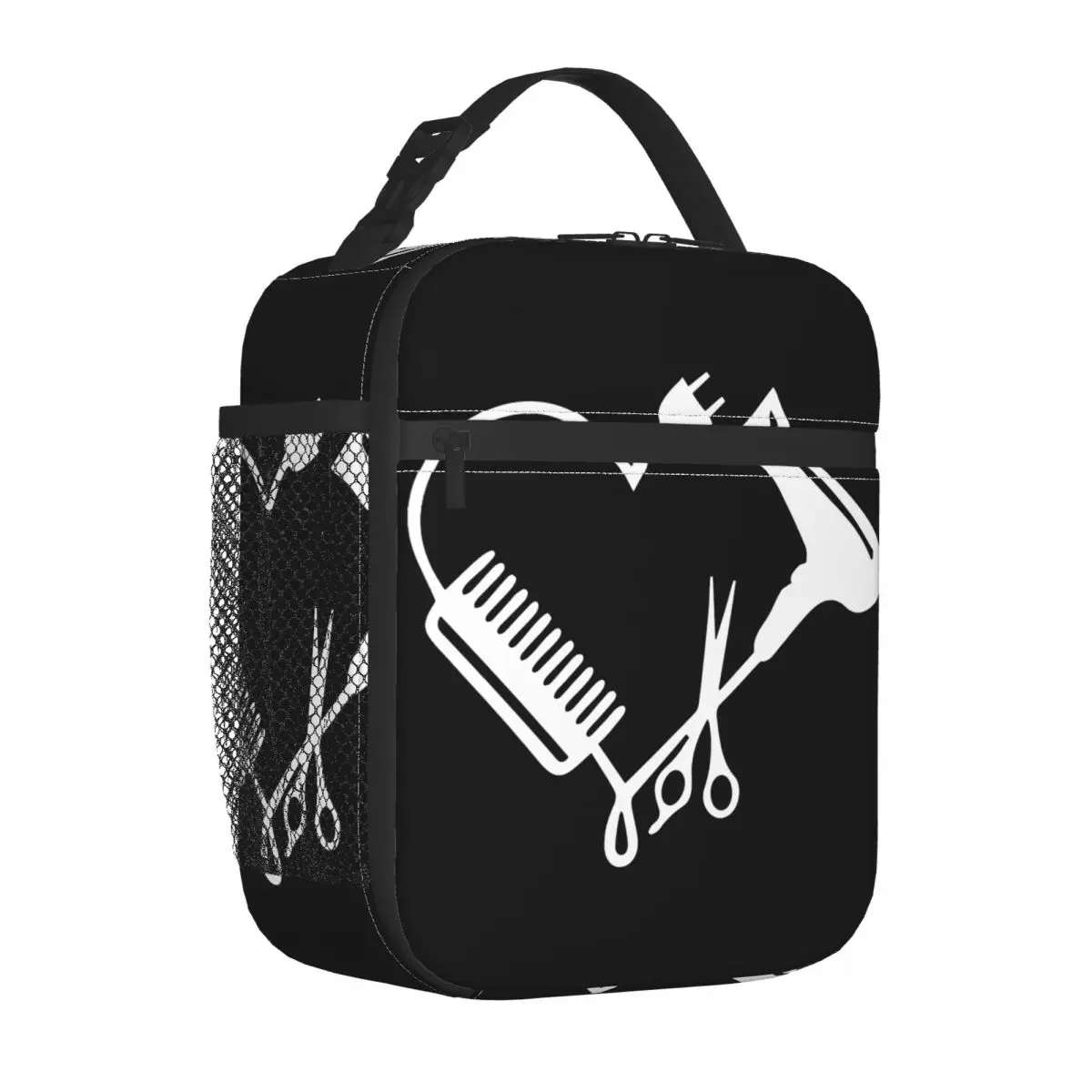 Hair Dresser Heart Insulated Lunch Bag Tote Food Handbag