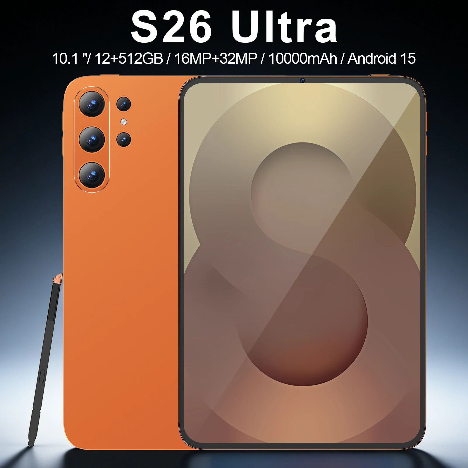 Global Version S26-Ultra Tablet PC Android15 12GB+512GB 10000mAh 5G Dual SIM WiFi Google GPS 4K HD Mi Tablette For Game Study