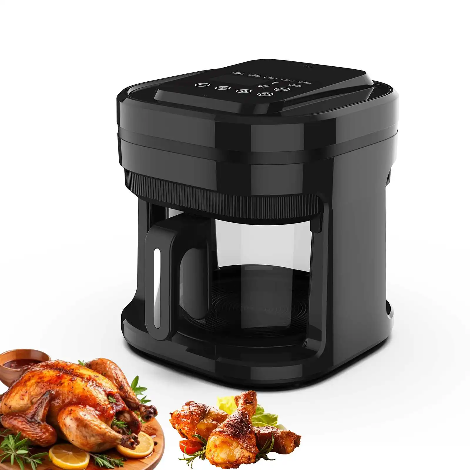 5L Hot Air Fryer Double Basket XXL Air Fryer with Viewing Window Touchscreen 80-200 °C 360 ° Air Circulation Black