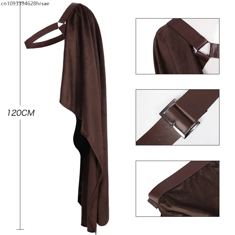 Steampunk Medieval medio hombro chal capa renacentista Poncho Caballero vikingo capa de pirata disfraz de Halloween Cosplay