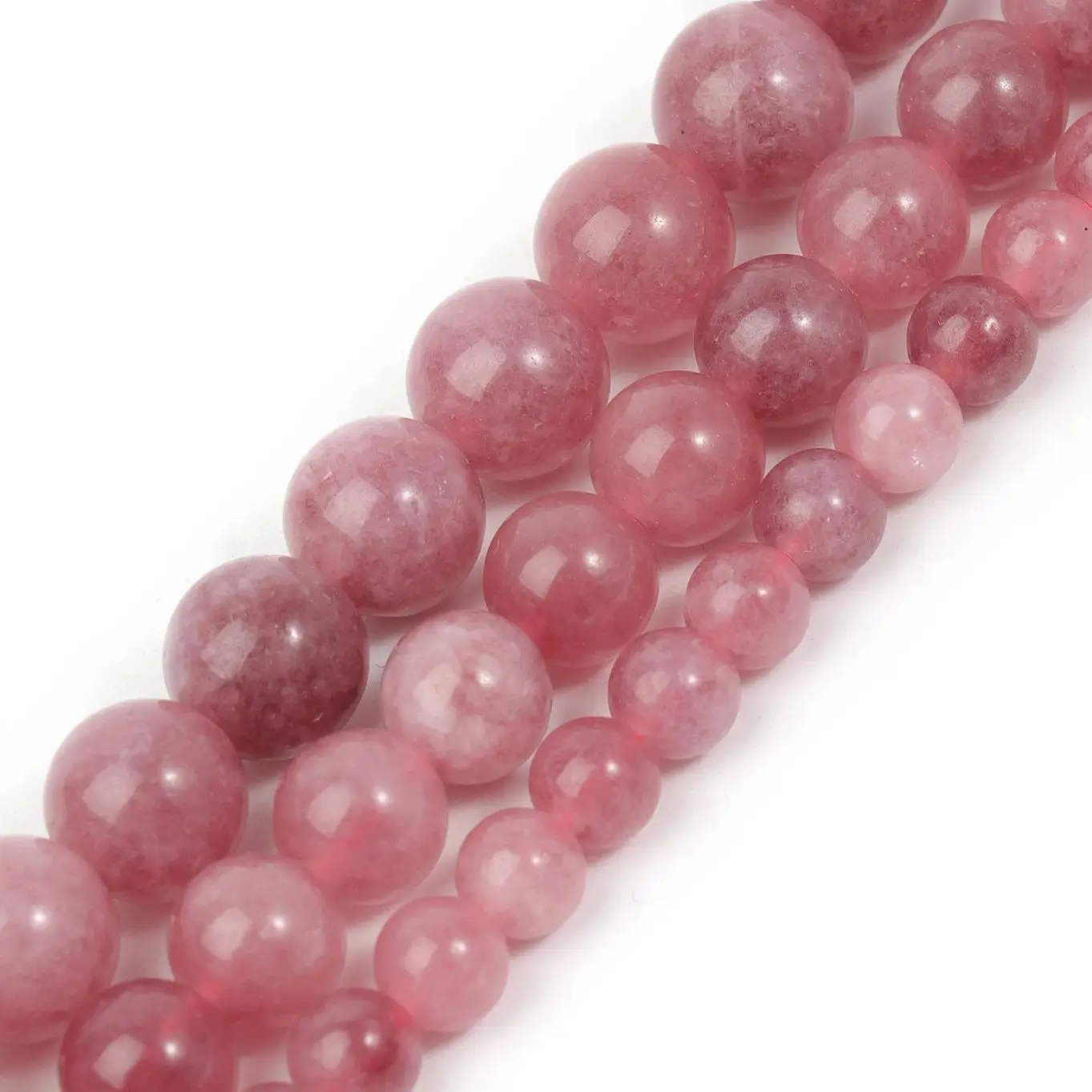 6/8/10mm Selected Imitation Strawberry Crystal Jades Round Loose Spacer Beads For Women Jewelry Making DIY Bracelets Accessories