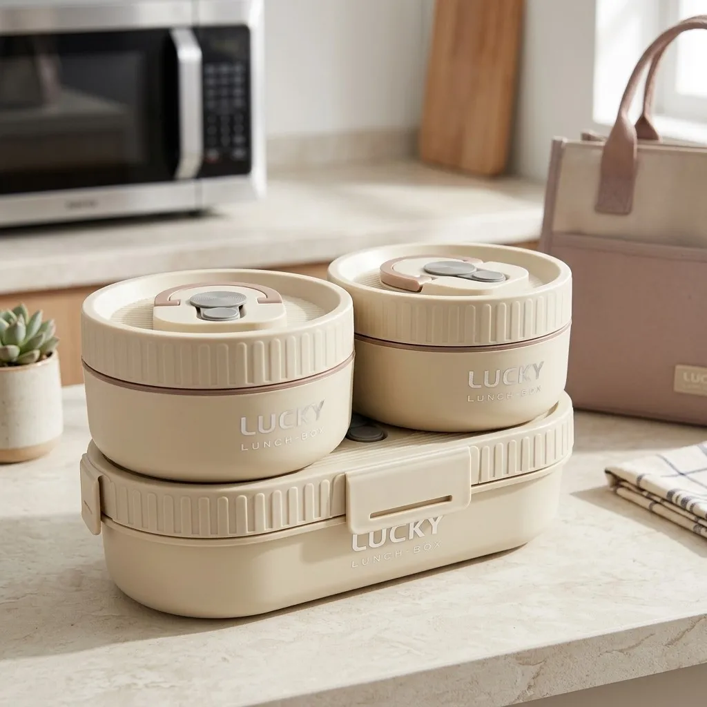 Microwave Safe Stainless Steel Lunch Box Leakproof Bento Box Set Portable Food Storage Containers for Adults Kids School Office