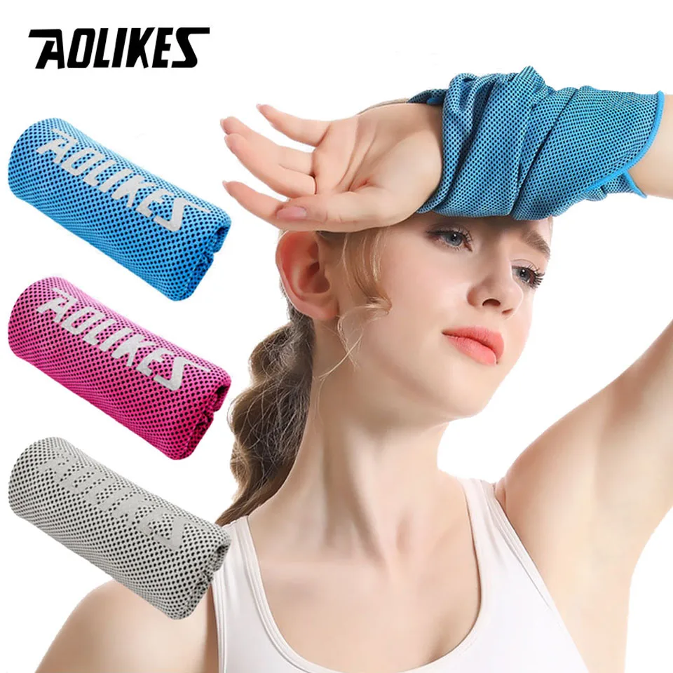 AOLIKES Cooling Sports Towel Protector Wrist Quick Dry Cooling Yoga Sweat Wipe Ice Fitness Outdoor Portable Sweat Absorber