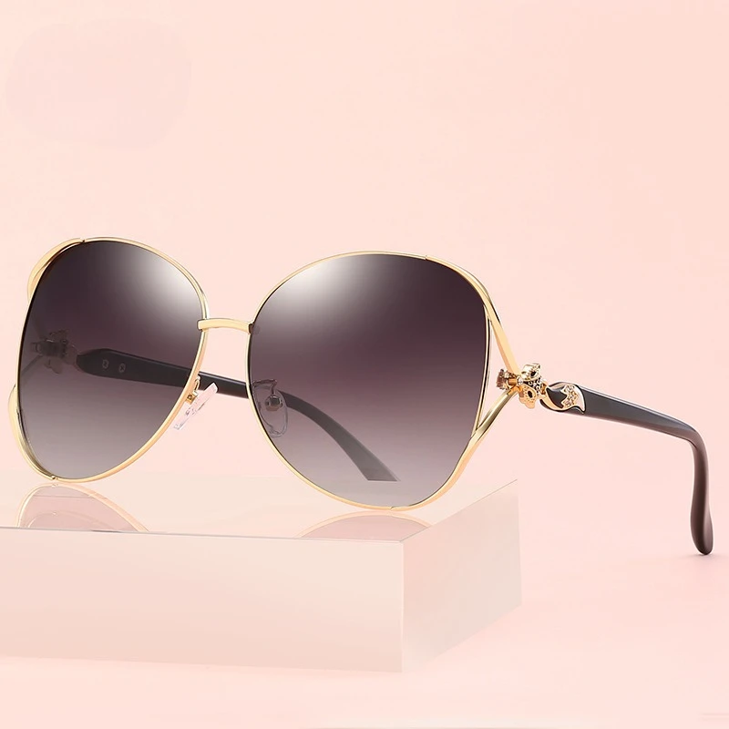 2026 Luxury Oversized Polarized Sunglasses Women Fox Head Rhinestone Gradient UV400 Retro Shades Gafas De Sol Mujer