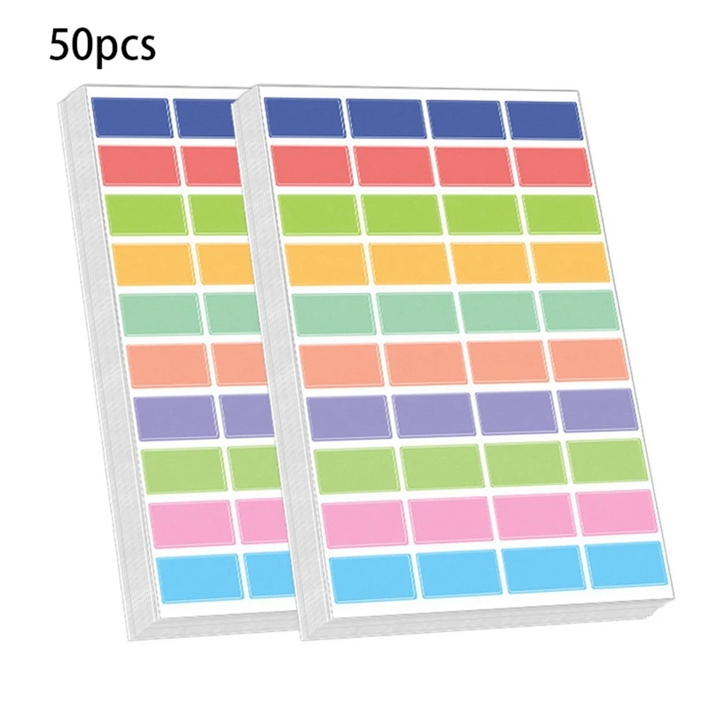 Juego de pegatinas de nombre de papel para niños, rotuladora multicolor, permanente y autoadhesiva, 1 Juego