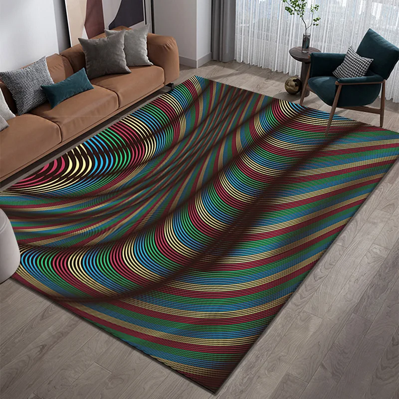 vision 3D vertigo Carpet generation color abstract line carpets for living room bedroom area rugs parlor coffee table floor mat