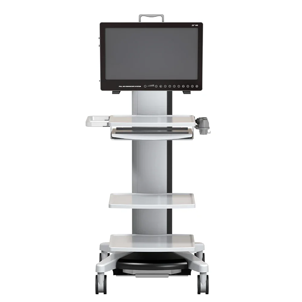 

YKD-2100 Factory Manufacturing White Medical Endoscopy Trolley Cart for Ultrasound//endoscopy/Respiratory Machine