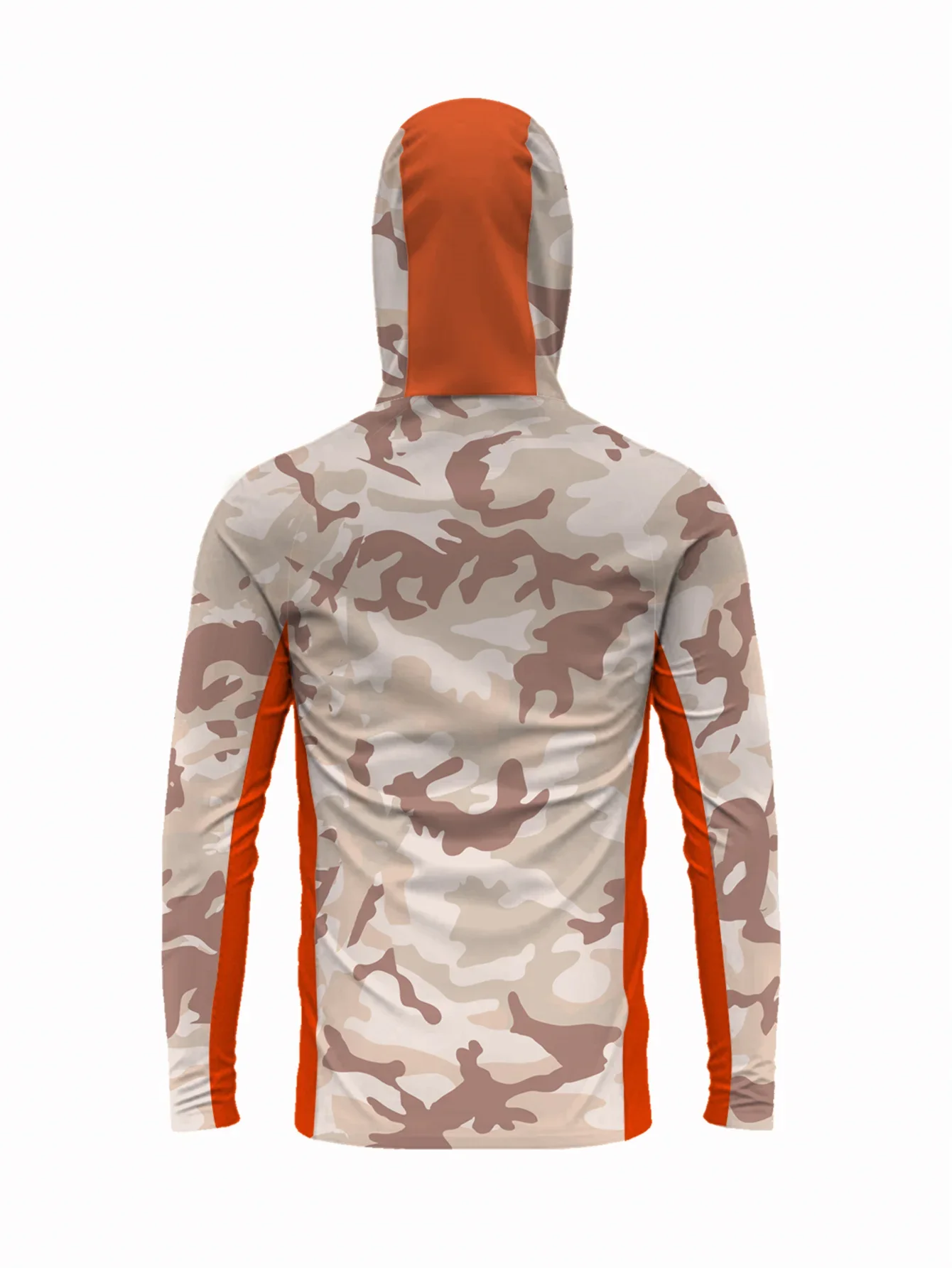 Herren Sommer-Angelhoodie mit Gesichtsmaske, Schwarz-Grau Farbblock, Schnelltrocknend, Langarm, Sonnenschutz-Angelhemd – Detail 13