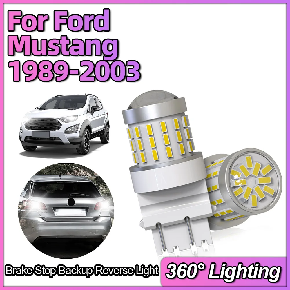 Led Bulb T25 3157 P27/7W Car Turn Signal Tail Brake Stop Lights White 12V 3014SMD For Ford Mustang 1989-1999 2000 2001 2002 2003