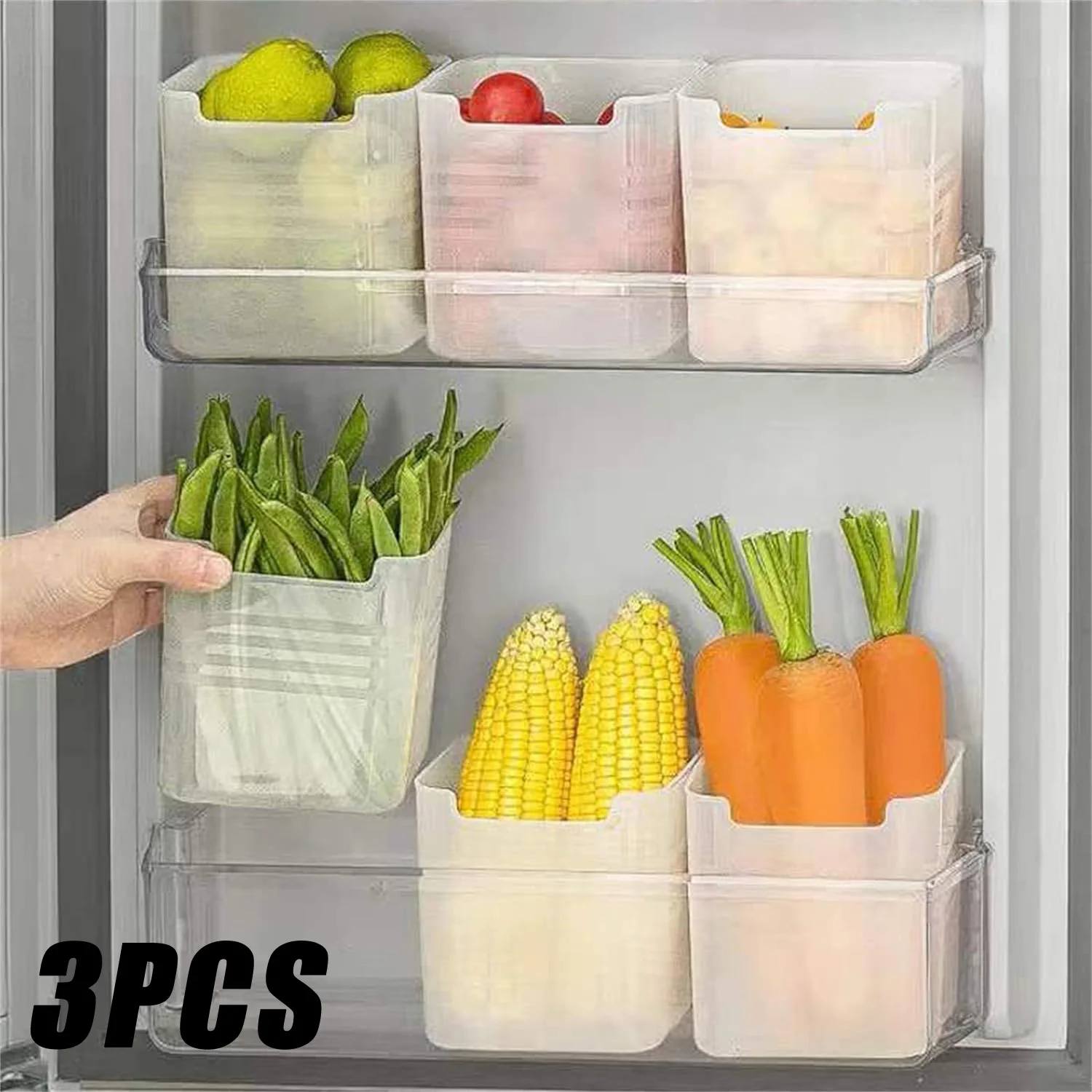 Refrigerator Side Door Storage Bins Fridge Side Door Storage Containers Refrigerator Plastic Organizer Box Pantry Organizer