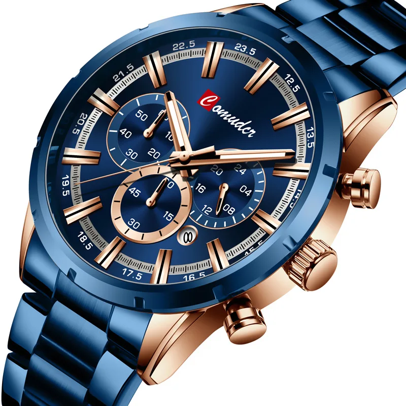 Butterfly Buckle Multifunctional Men's Watch