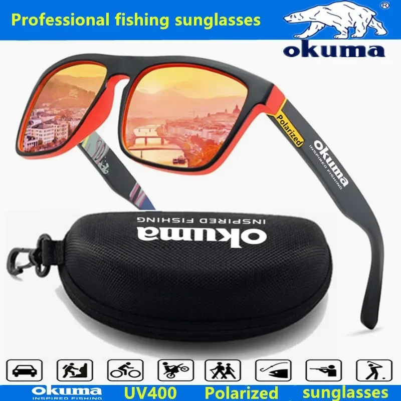 Okuma-Lunettes de soleil polarisées pour hommes et femmes, lunettes de soleil pour la chasse, la pêche, la conduite à vélo, boîte en option, UV400