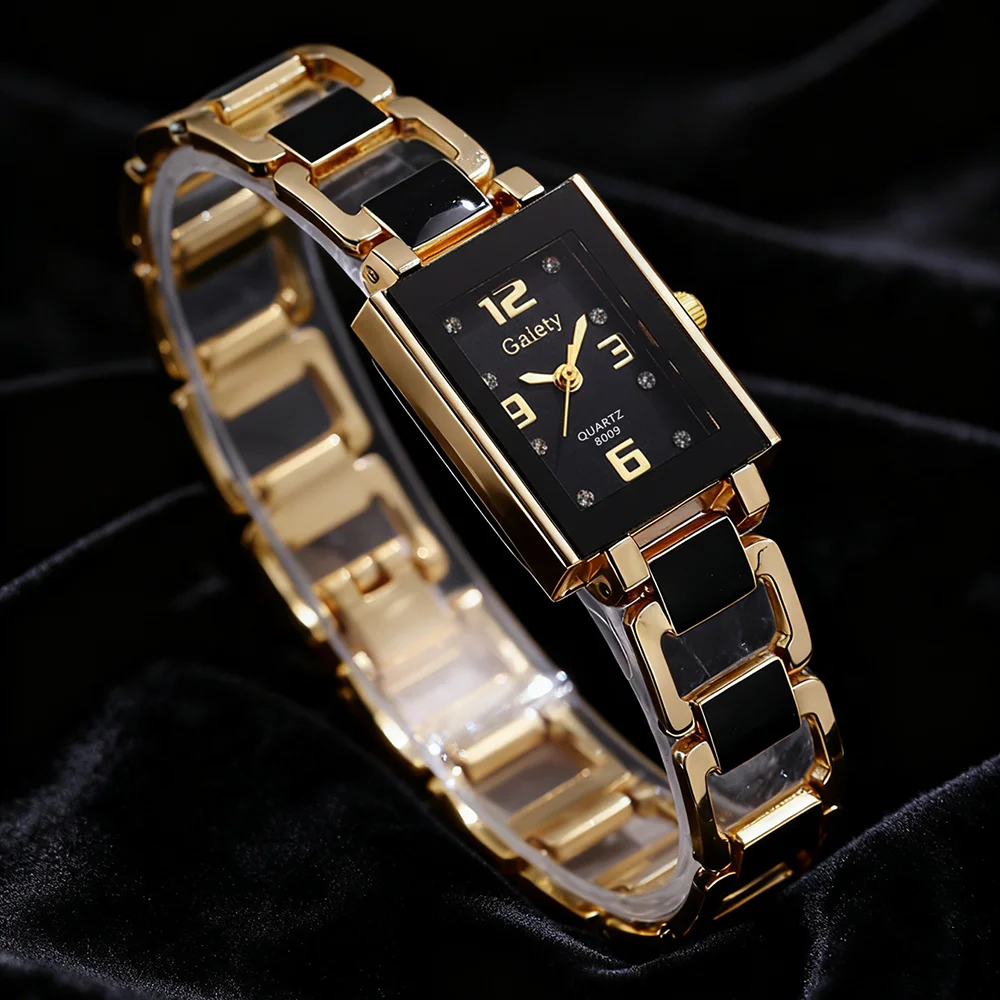 1PCS Trendy Fashion Luxury Digital Scale Rectangular Dial Women's Quartz Watch Suitable for Daily Clothing Matching Perfect Gift