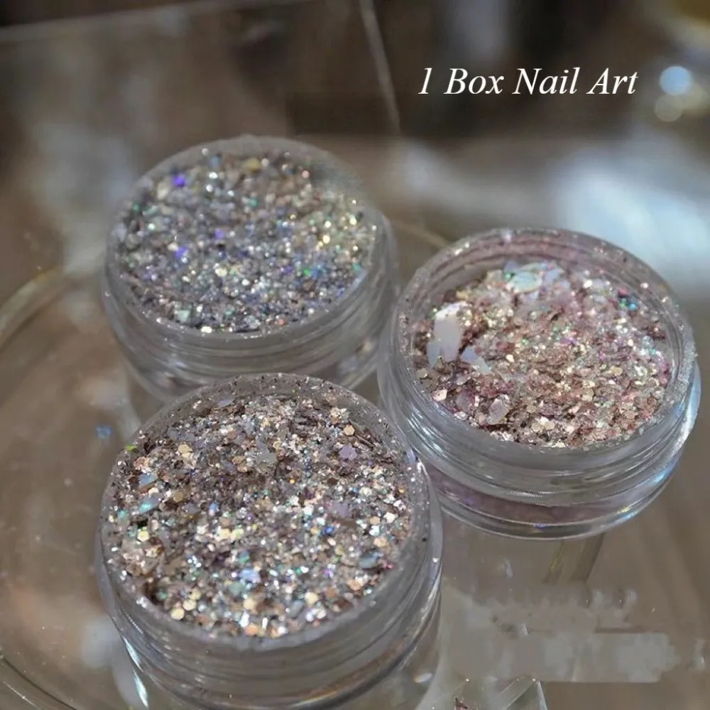 1 Box Nail Art Sequins Mixed Super Flash Fragments Nail Art Material Mixed Jewelry Manicure Decoration Nail Art Accessoires