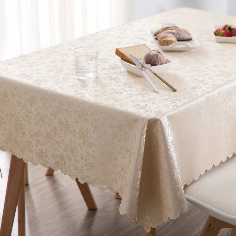 European Waterproof Tablecloth Heat Oil Resistant Wash Free Dining Table Cover Home Rectangle Coffee Table Cloth