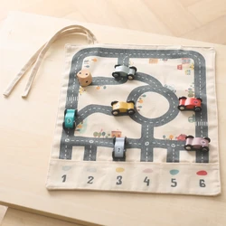 Children's Montessori Traffic Toy 35*31 CM Baby City Traffic Road Map Game Educational Toy Wooden Car Cartoon City Kid Game Gift