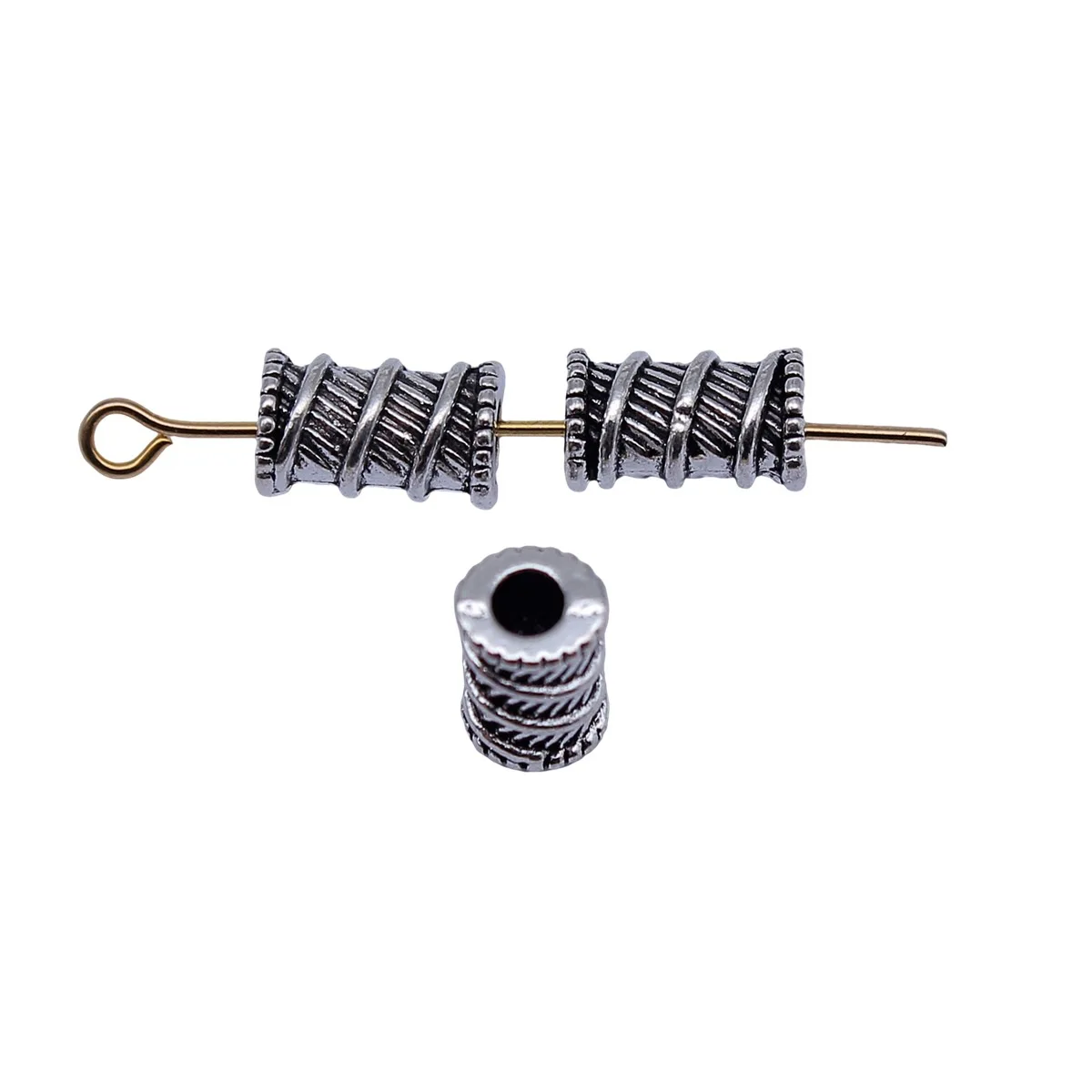 200pcs/lot Antique Alloy Metal Long strip threaded small hole Loose Beads For Charm Making DIY Bracelets Necklace Accessories