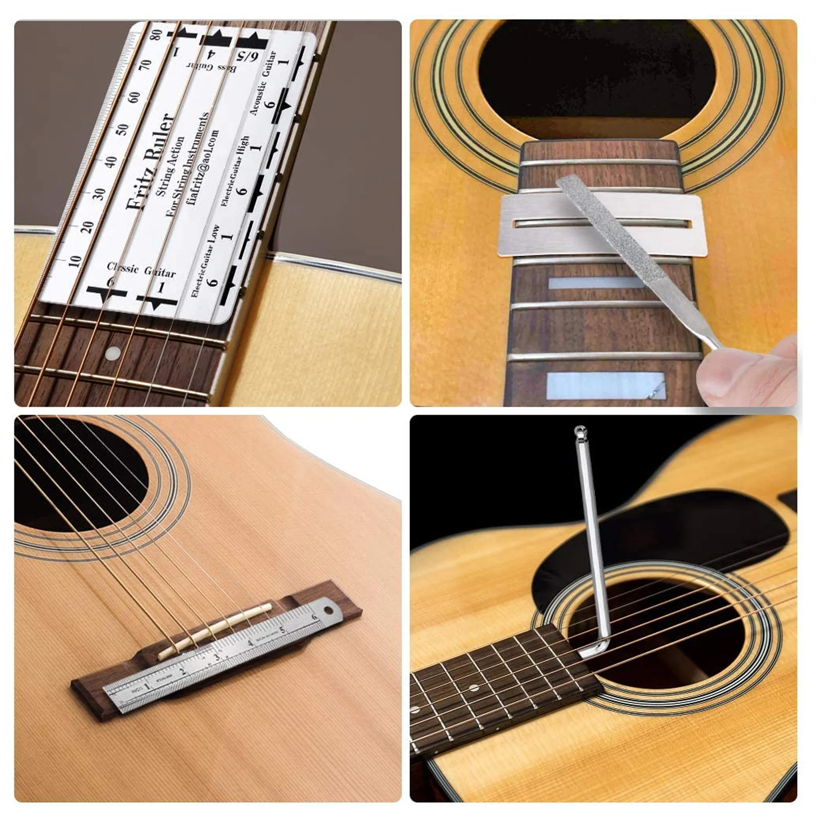 

1Set Complete Guitar Repairing Iron Tool Kit for String Maintenance Guitar Setup Tool Compact Maintenance Gift for Musicians