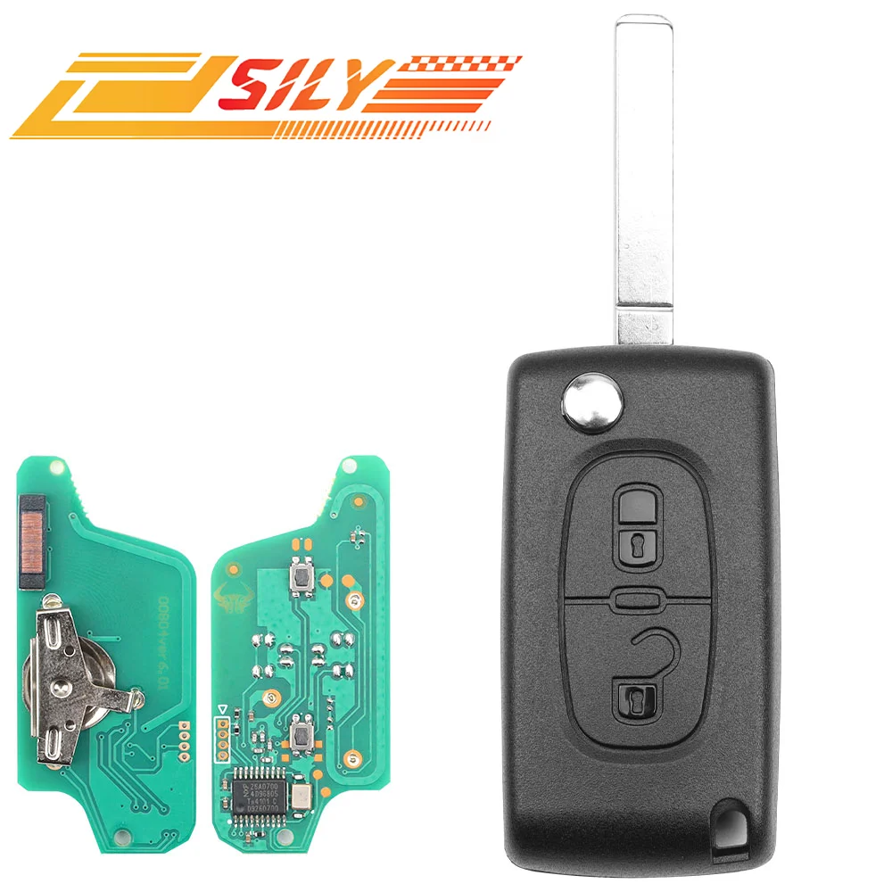 

SILY 2/3/4BT For Peugeot 307 308 408 Partner for Citroen C4 C5 C3 Berlingo Xsara Flip Remote Key ASK FSK 433MHz CE0523/0536
