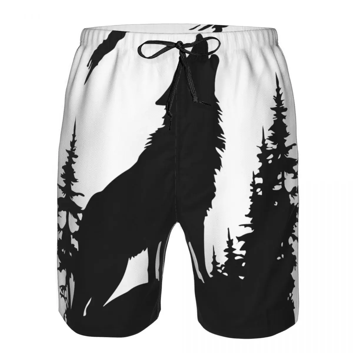 Quick Dry Summer Mens Beach Board Shorts Briefs For Man Swim Trunks Beachwear Wolves Howling