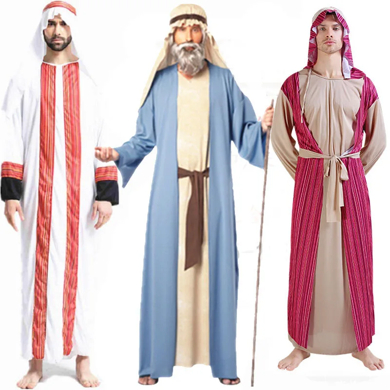 

Adult Women Men Arab Middle East Cosplay Robe Clothes Carnival Role Play Party Decoration Halloween Costume Fancy Dress