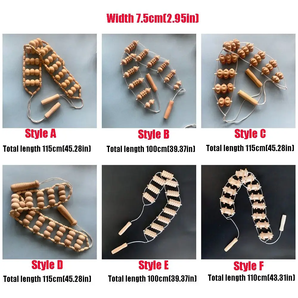 Wooden Massage Roller Rope Eliminate Local Fat Relaxation Muscle Roller Massager Portable Burrfree Lymphatic Drainage Massager