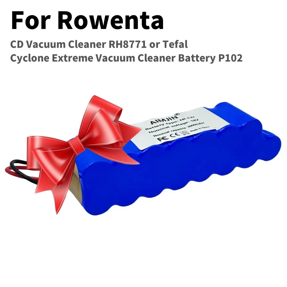 18V Battery Pack 9000mAh Original Ni-CD Rechargeable Vacuum Cleaner Replacement Batteries for Rowenta RH8771 for Tefal Cyclone
