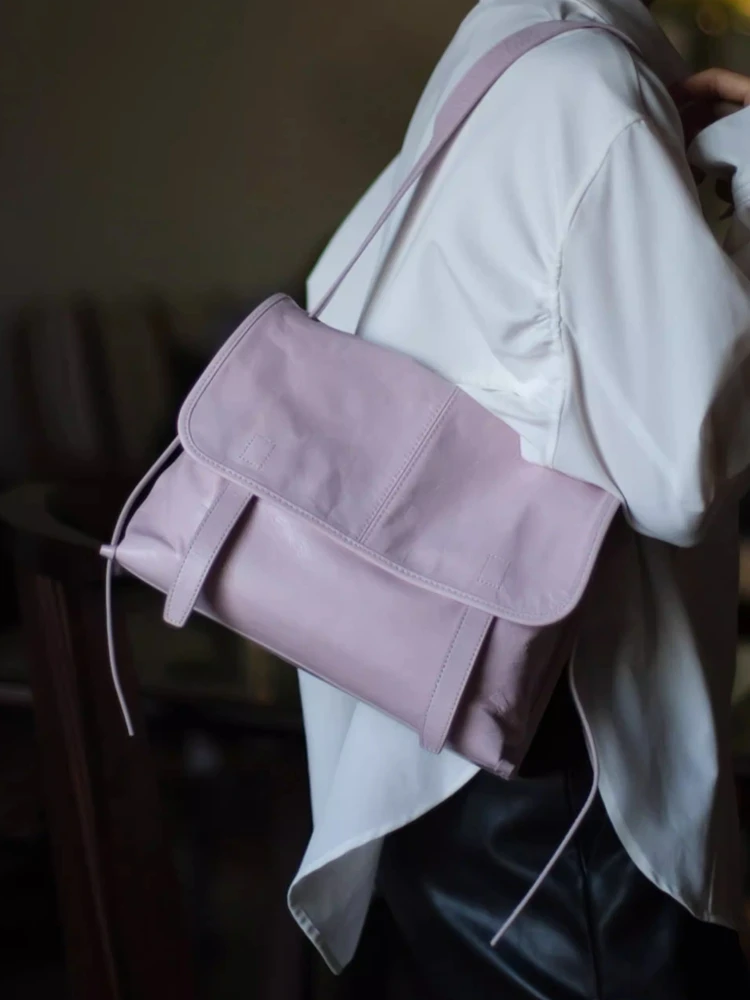 Minimalist Fashion Genuine Leather Women Commuter Bag\Handbag Big Simple Real Leather Tote Underarm Shoulder Crossbody Bag