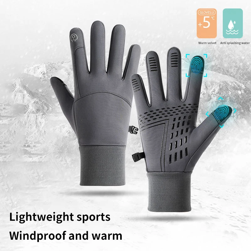 Men's Winter Touchscreen Gloves, Waterproof, Anti-Slip Tactical Gloves For Cycling, Fitness, Hiking, Outdoor Training