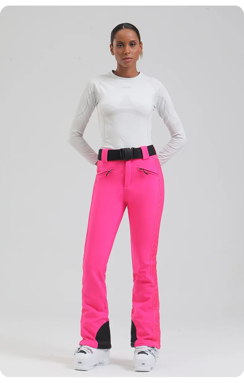 Gsou Snow Damen-Skihose, Snowboardhose, winddicht, wasserdicht, Winter-Skihose, -30 Grad, bequemes, geteiltes Design – Detail 8