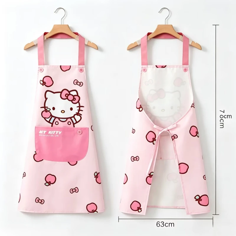 Sanrio cartoon apron anime cute kuromi Cinnamoroll Hello kitty work clothes for women oil-proof and waterproof kitchen home use