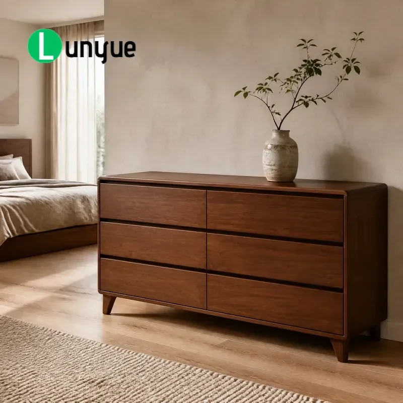 Custom Low Profile 6 Drawer Side Cabinet 1557mm Locker Assembled Furniture with Hardware