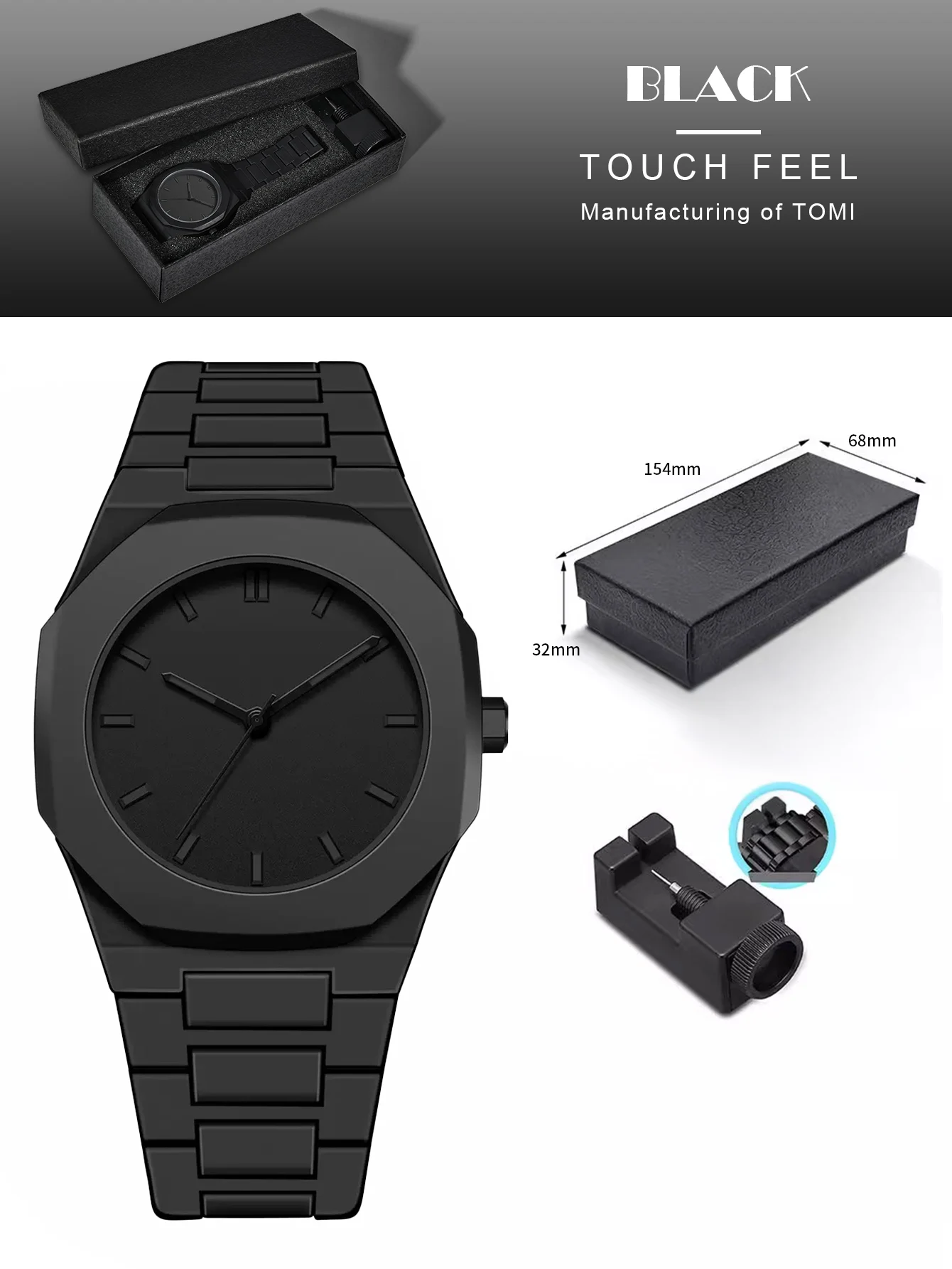 TOMI Mens watch Quartz watch Simple style