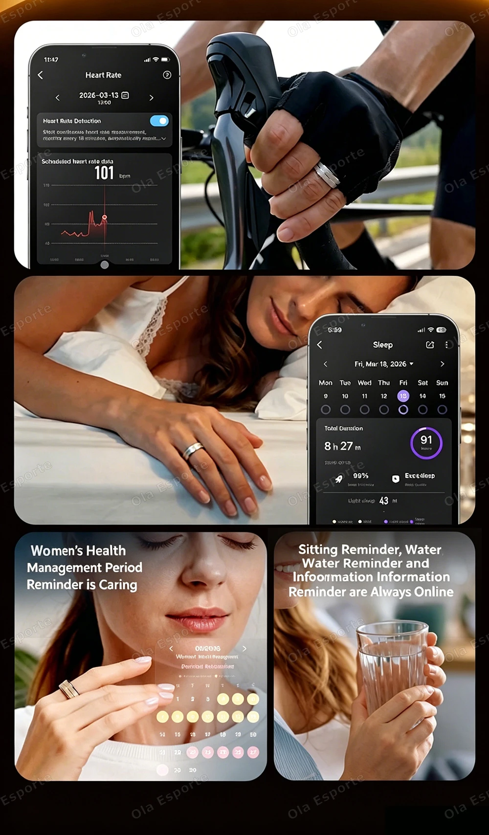 5ATM Waterproof Smart Ring for Health Monitoring description 7