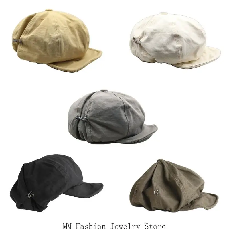 قبعات D0UB المصنوعة يدويًا، قبعة رسام جديدة للجنسين للفتيات، قبعة سائقة أجرة داكنة للترفيه في الهواء الطلق، إكسسوارات المرأة #1