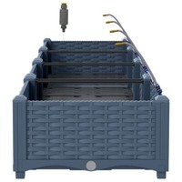 VidaXL Caja De Macetero Rectangular Gris Con Sistema De Autorriego Inteligente Para Balcón Y Jardín, 160 X 40 X 22 Cm