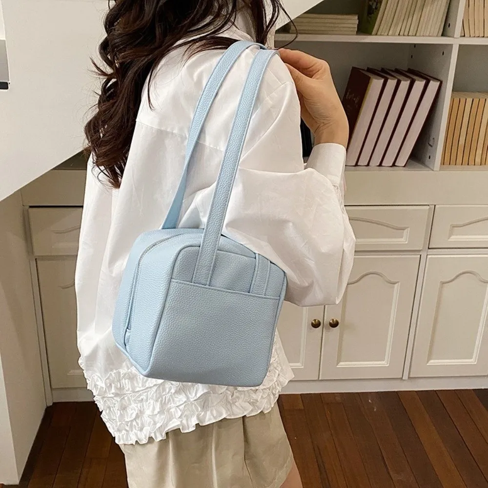 Casual Small Mini PU Single Shoulder Bag Squared Versatile Toast Crossbody Bag Candy Color Matte Color Underarm Bag Daily Use