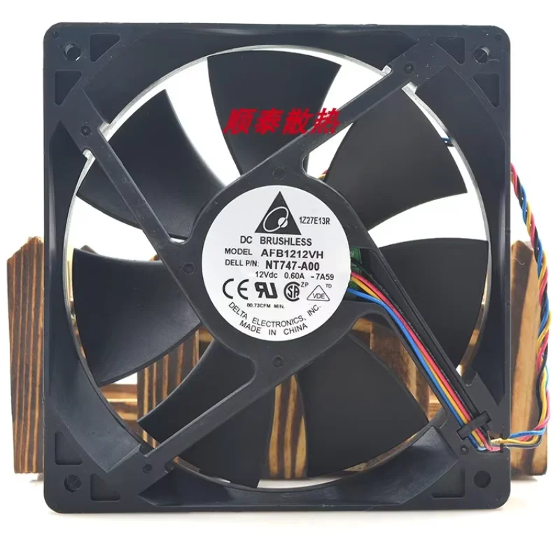 Delta Electronics AFB1212VH 7A59 DC 12V 0.60A 120x120x25mm 4-Wire Server Cooling Fan