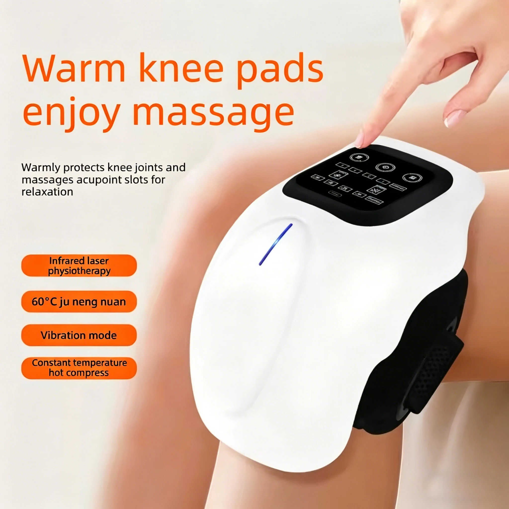 

Smart Knee Massager with Heat 3D Air Compression Vibration USB Rechargeable Wireless for Knee Elbow Shoulder Pain Relief