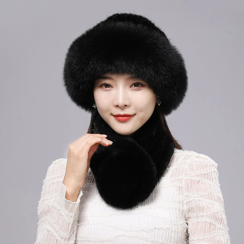 New Bestseller Pure Mink Fur Beanie Pure Fox Fur Scarf Warm And Fashionable Caps For Casual Trips Sports Skiing A Great Gift