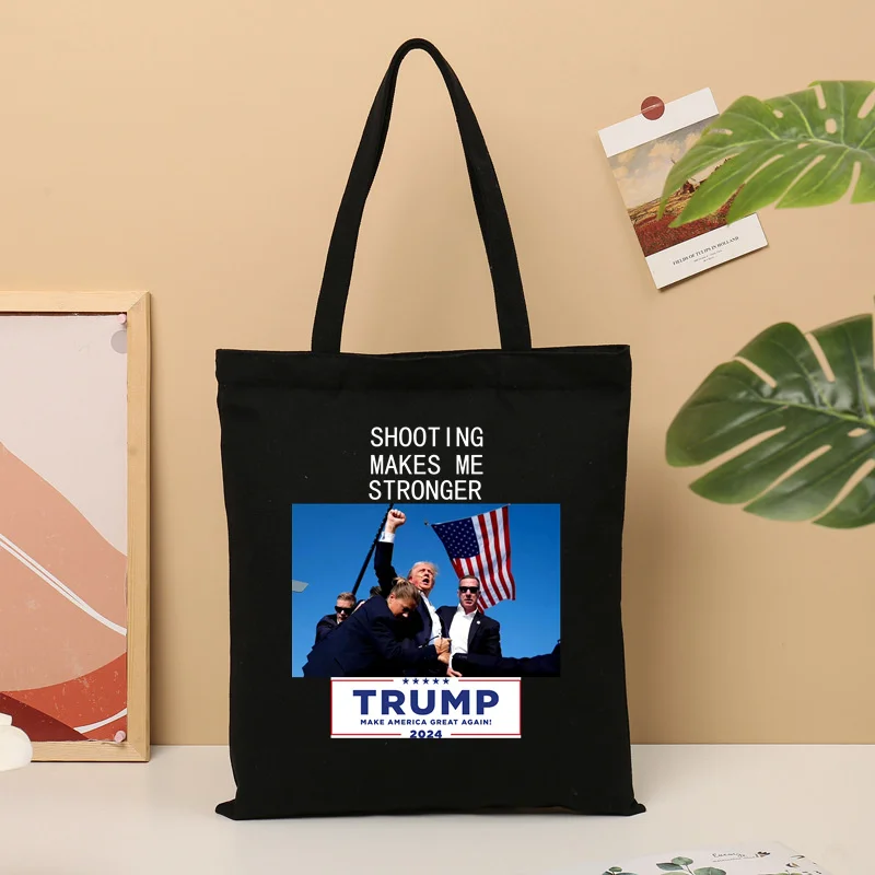 Sacola de grande capacidade para mulheres, bolsa de lona casual, fazer a América grande novamente, compras sacos de ombro, Donald Trump EUA, novo