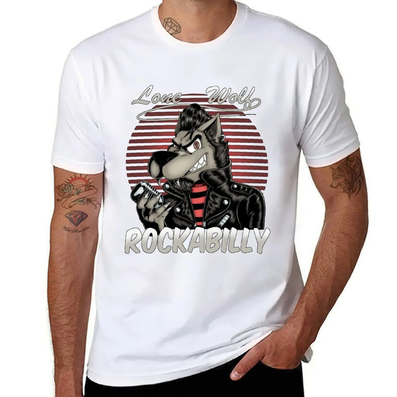 

Lone Wolf Rockabilly T-Shirt man t shirts for men casual t shirt personalised T-Shirt