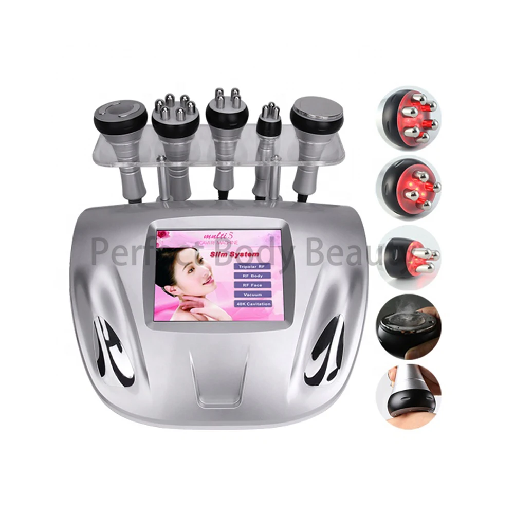 5 in 1 Ultrasonic Fat Slimming Apparatus Negative Pressure Liposuction Sculpting 40K Ultrasonic Fat Slimming Beauty Apparatus