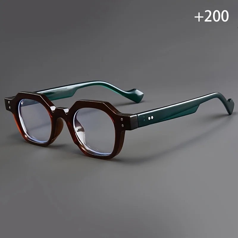 نظارات ثنائية البؤرة متعددة الأضلاع على الطراز القديم، إطار PC، عدسات عالية الوضوح، نظارات ثنائية البؤرة للجنسين #6