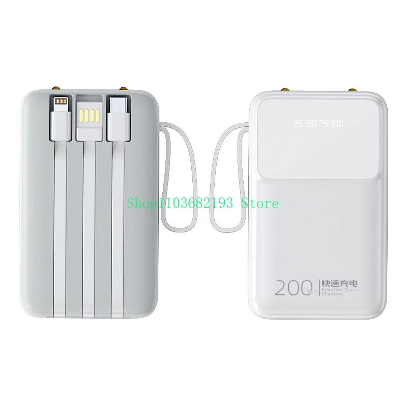 New with Cable Power Bank Super Fast Charge Mini 10000 MA Gift Punch Mobile Power Customized Logo